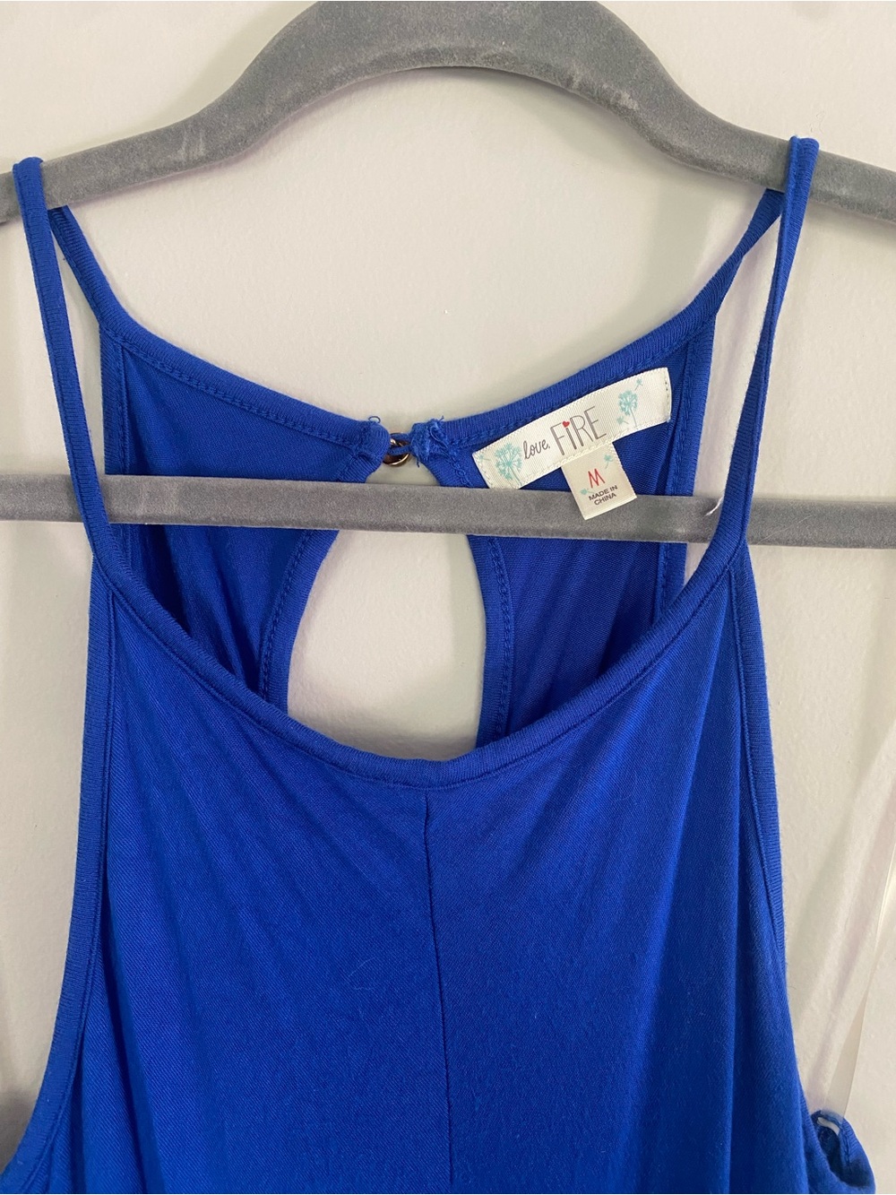 Love, Fire Cobalt Royal Blue Sharkbite Midi Dress - Size M